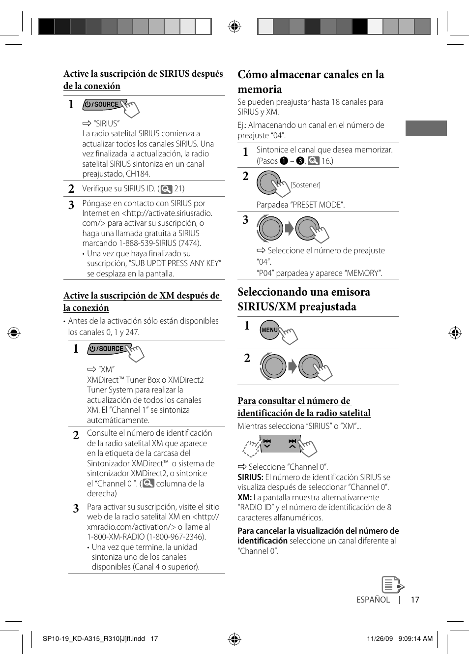 Seleccionando una emisora sirius/xm preajustada | JVC GET0626-001B User Manual | Page 51 / 107