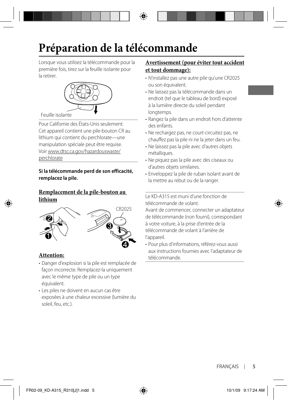Préparation de la télécommande | JVC GET0626-001B User Manual | Page 73 / 107