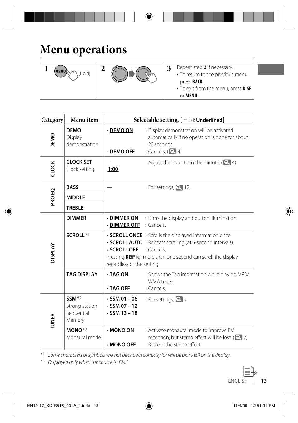 Menu operations | JVC GET0635-003A User Manual | Page 19 / 92