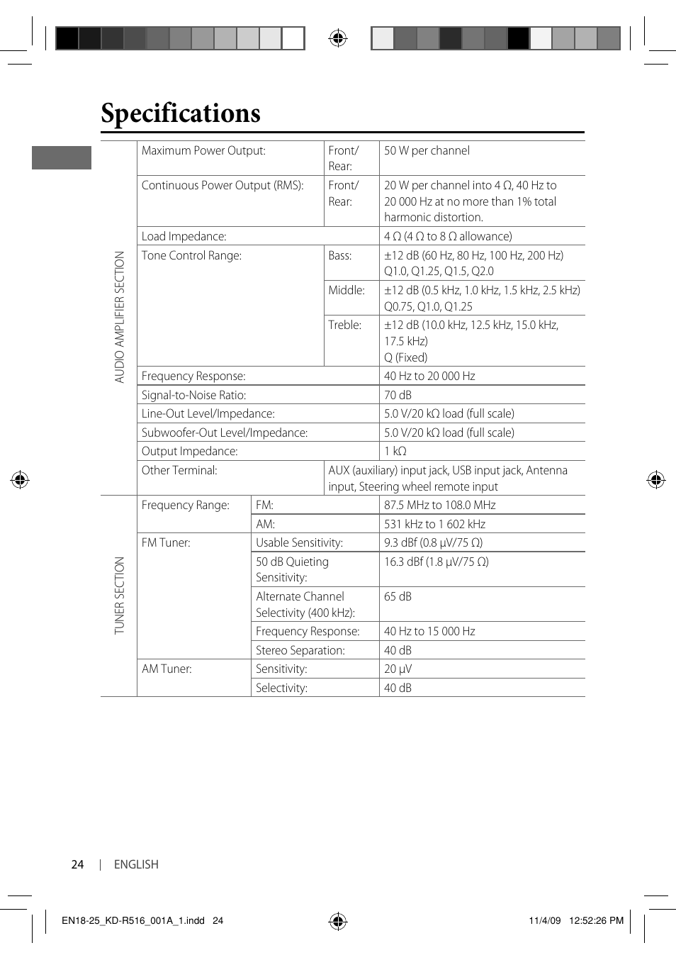 Specifications | JVC GET0635-003A User Manual | Page 30 / 92