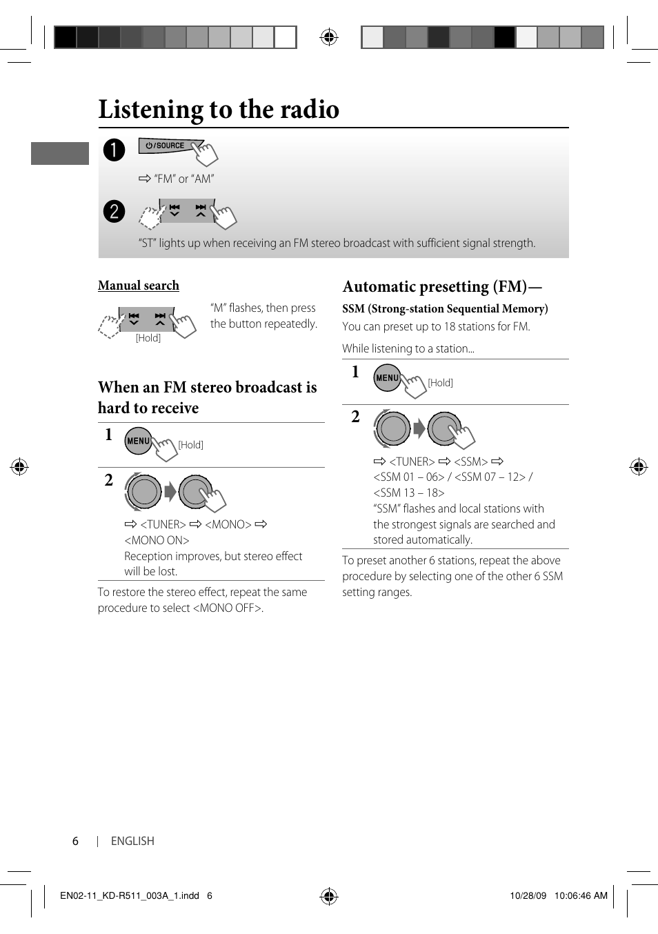 Listening to the radio | JVC GET0635-003A User Manual | Page 68 / 92