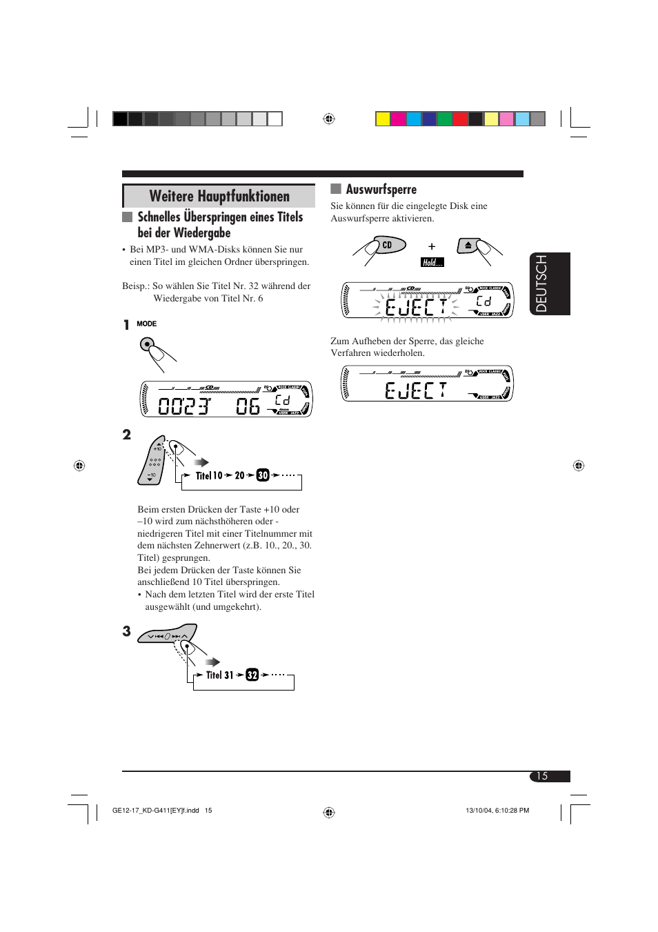 Weitere hauptfunktionen | JVC KD-G411 User Manual | Page 43 / 86