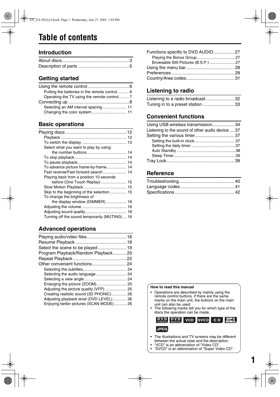 JVC CA-EXD5 User Manual | Page 3 / 92