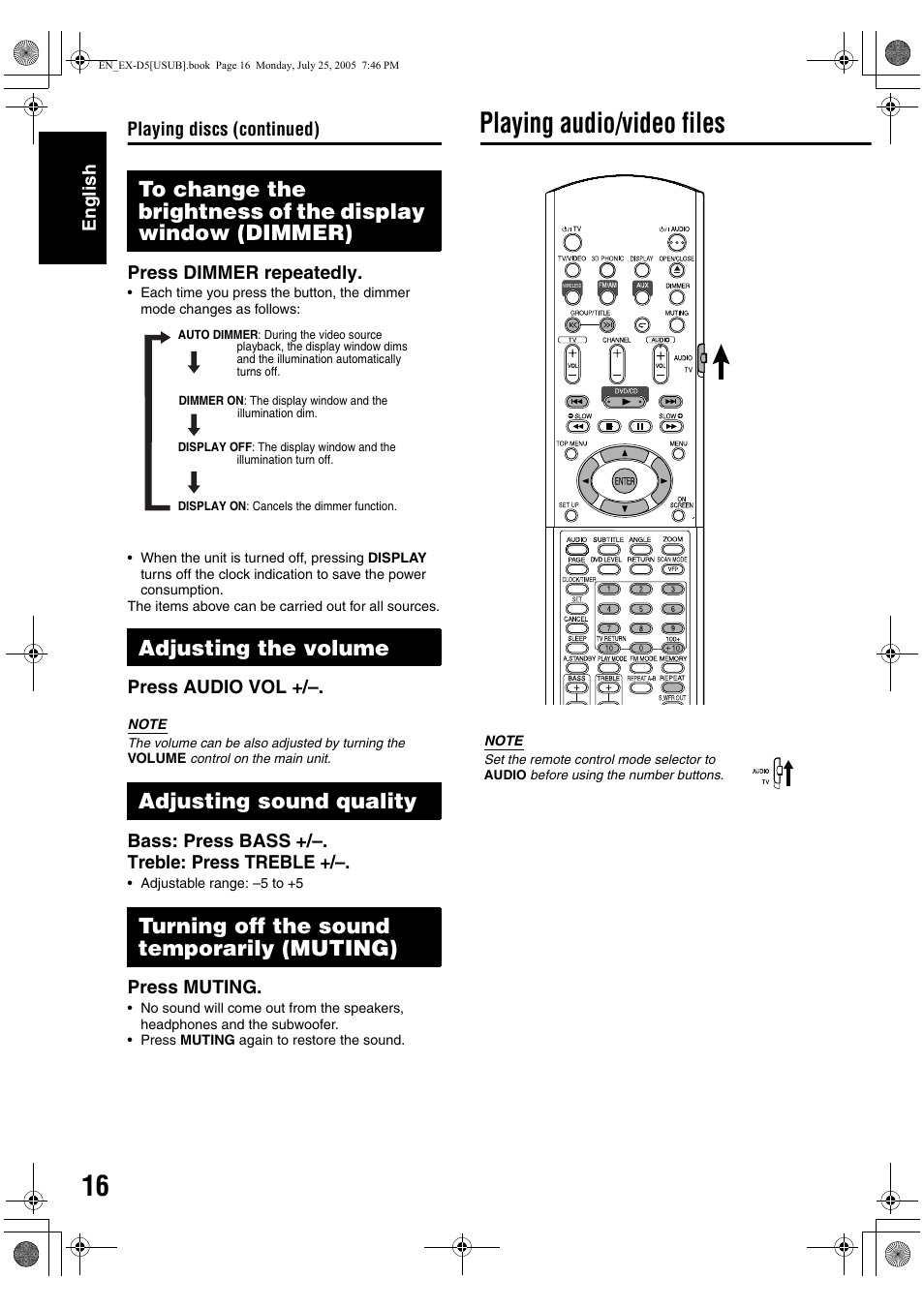 Playing audio/video files | JVC CA-EXD5 User Manual | Page 65 / 92