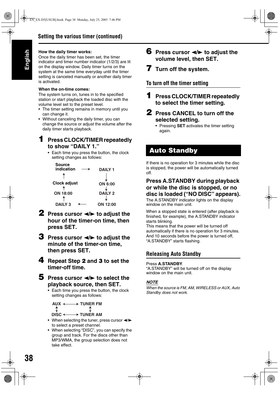 Auto standby | JVC CA-EXD5 User Manual | Page 87 / 92