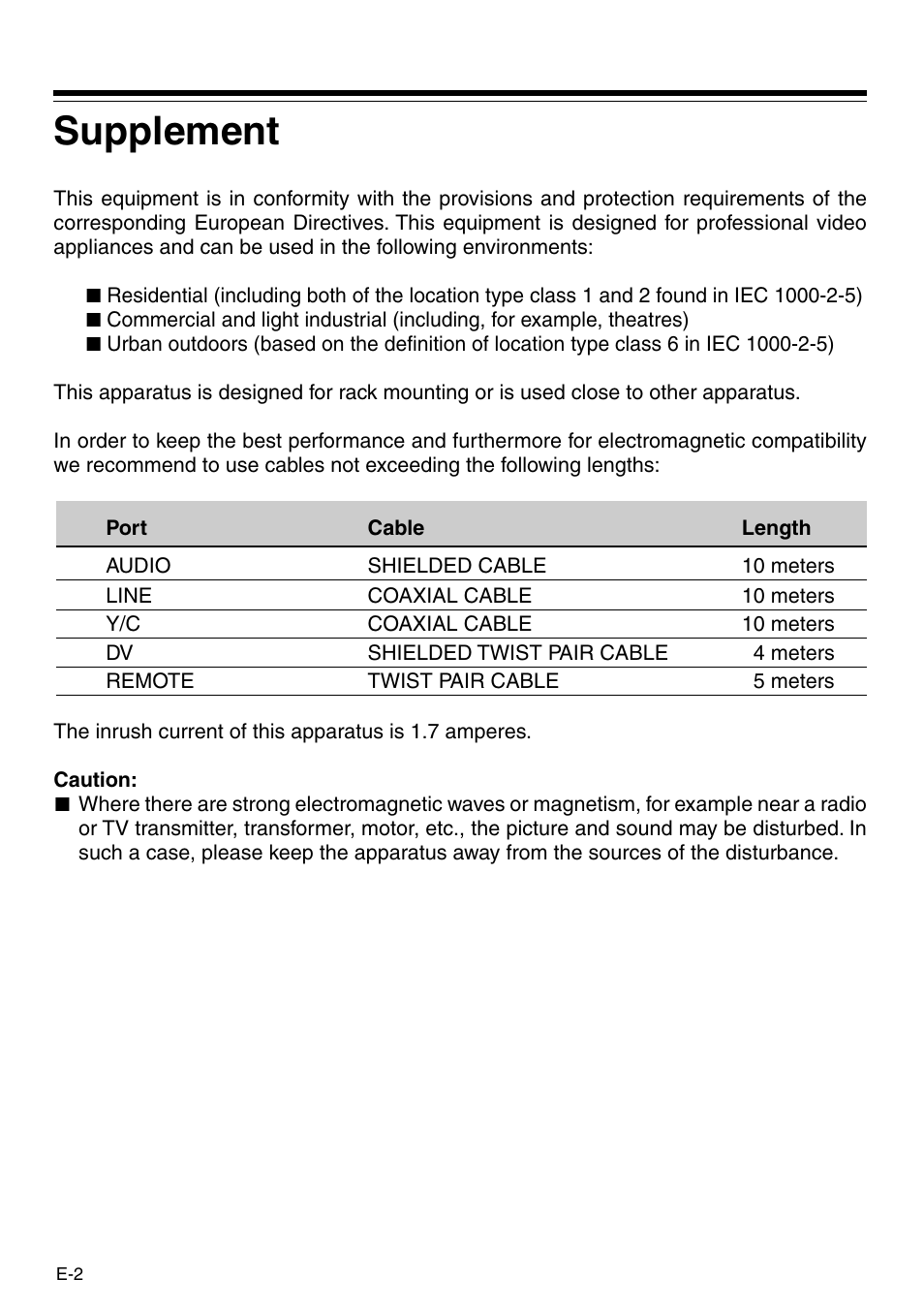 Supplement | JVC BR-DV3000 User Manual | Page 2 / 72