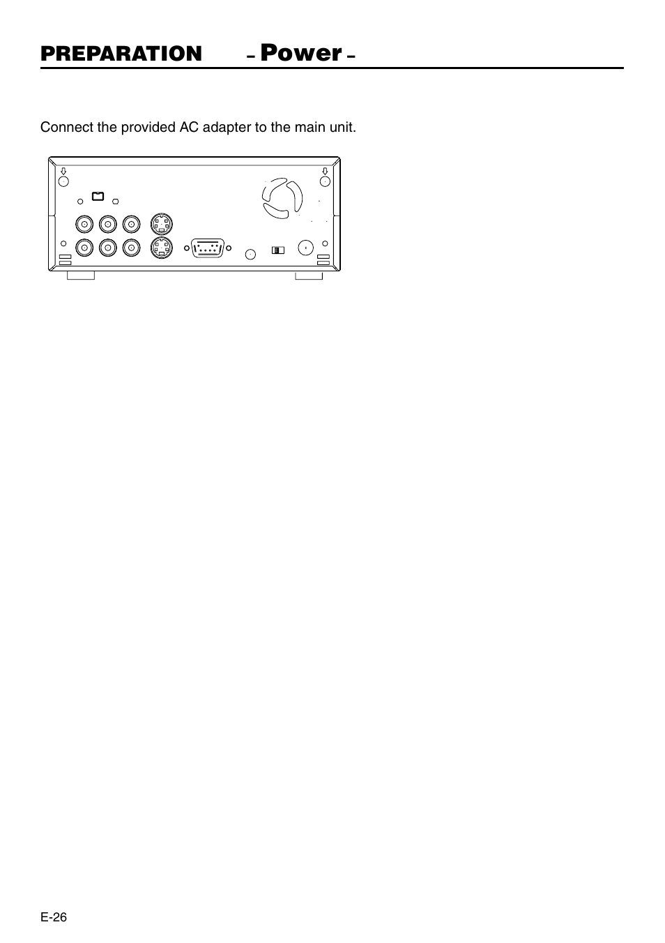 Power, Preparation | JVC BR-DV3000 User Manual | Page 26 / 72