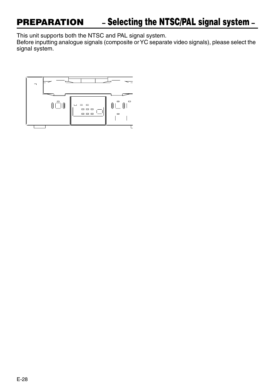 Selecting the ntsc/pal signal system, Preparation | JVC BR-DV3000 User Manual | Page 28 / 72
