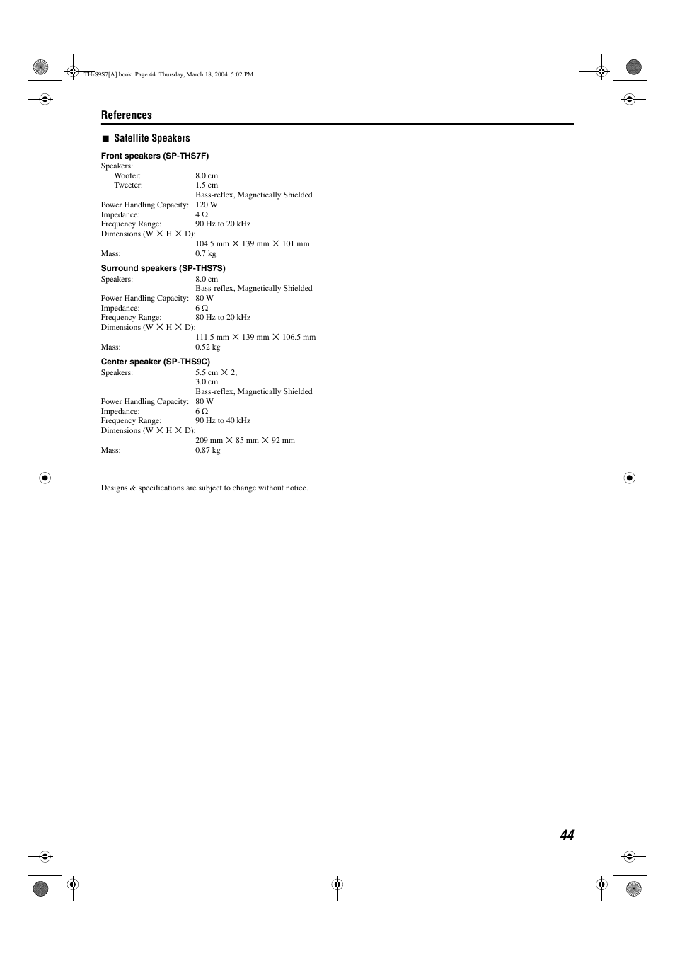 References | JVC SP-PWS9 User Manual | Page 47 / 48