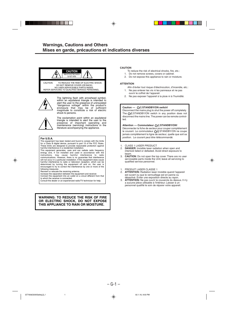 Warnings, cautions and others | JVC CA-MXG500 User Manual | Page 2 / 32