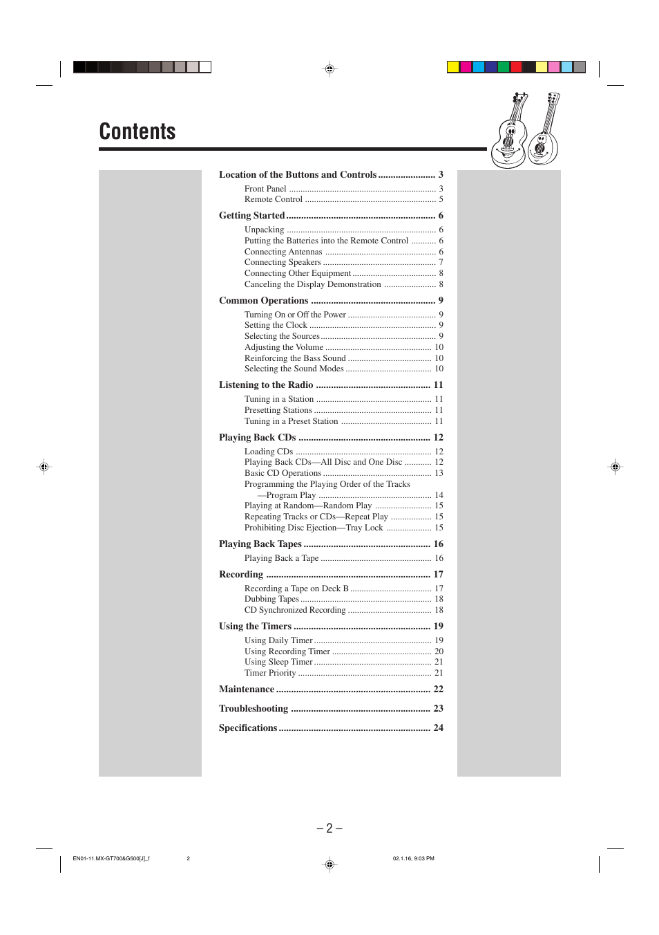 JVC CA-MXG500 User Manual | Page 5 / 32