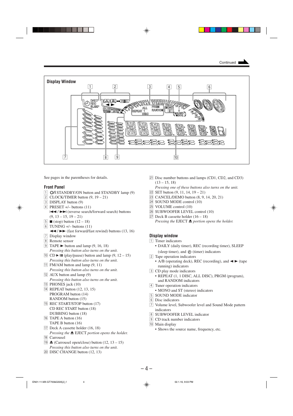 JVC CA-MXG500 User Manual | Page 7 / 32