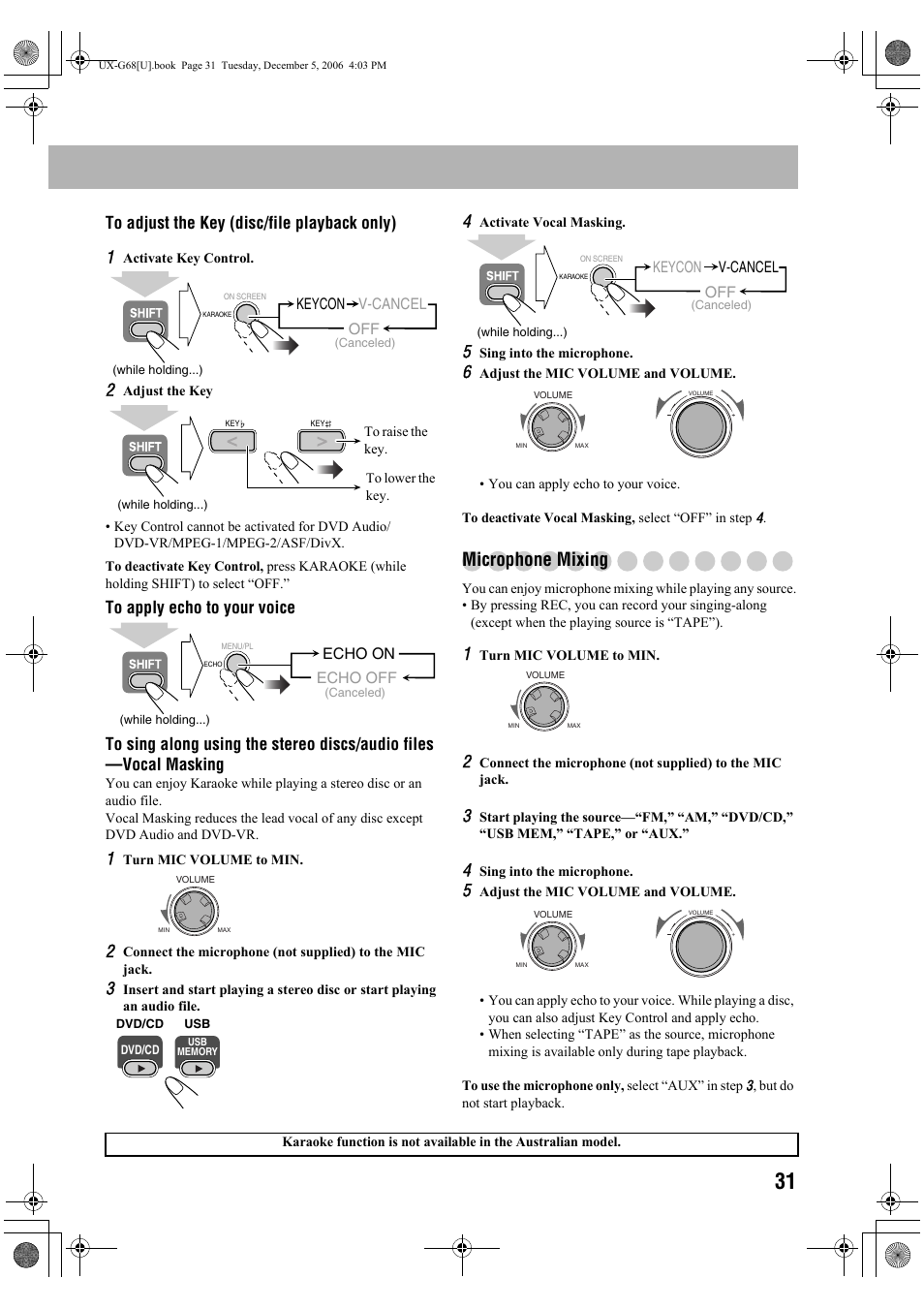 Microphone mixing | JVC 0207WMKMDCJEM User Manual | Page 33 / 48
