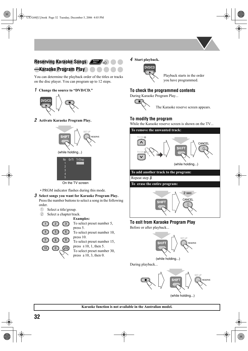 Reserving karaoke songs —karaoke program play | JVC 0207WMKMDCJEM User Manual | Page 34 / 48