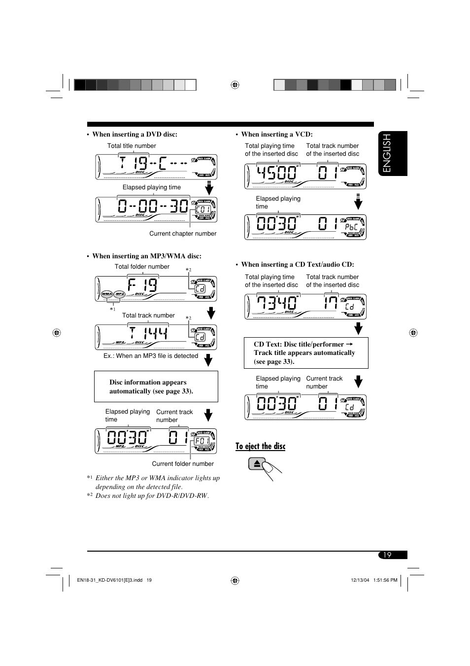 English | JVC KD-DV6102 User Manual | Page 19 / 68