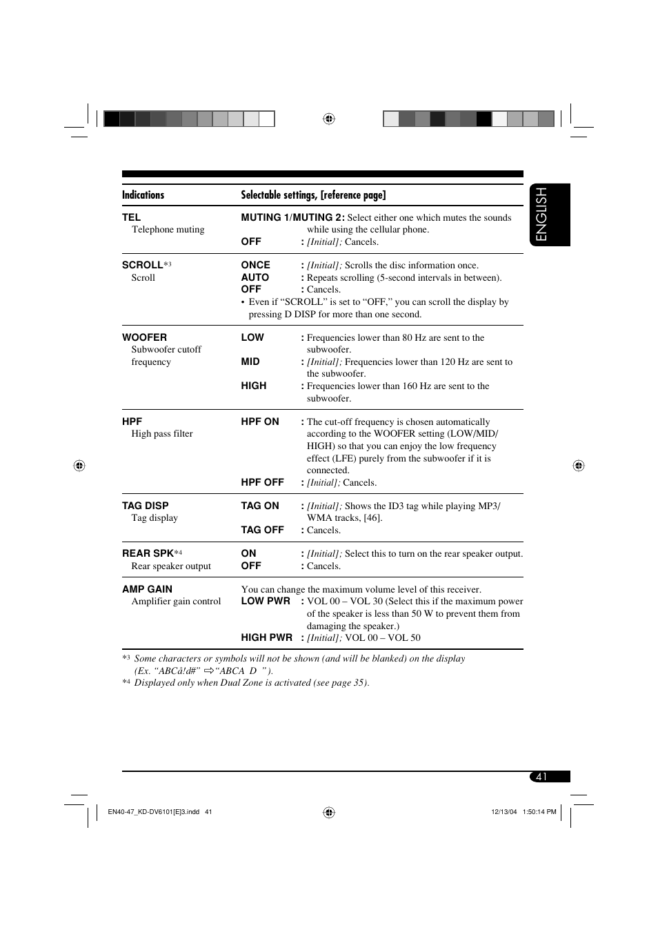 English | JVC KD-DV6102 User Manual | Page 41 / 68