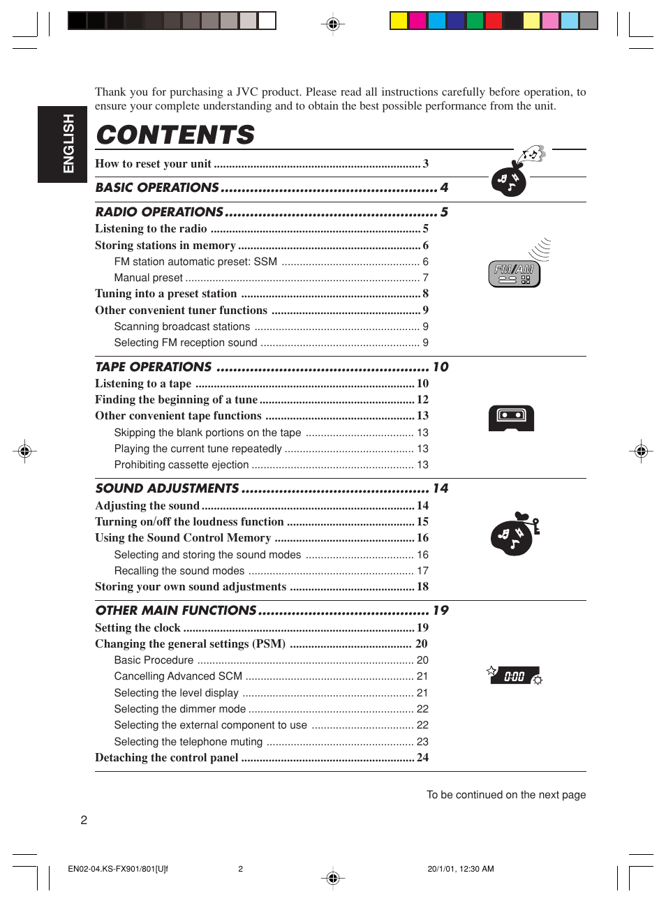 JVC KS-FX801 User Manual | Page 2 / 37