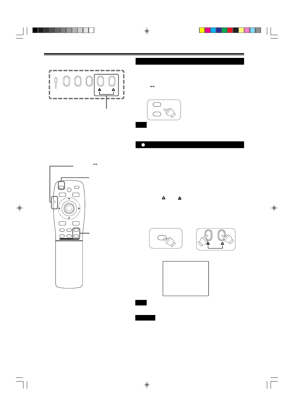 Adjust focus, For operating other functions, 27 basic operations (cont.) | Remote control unit, Projector’s buttons | JVC DLA-M5000SCU User Manual | Page 27 / 68