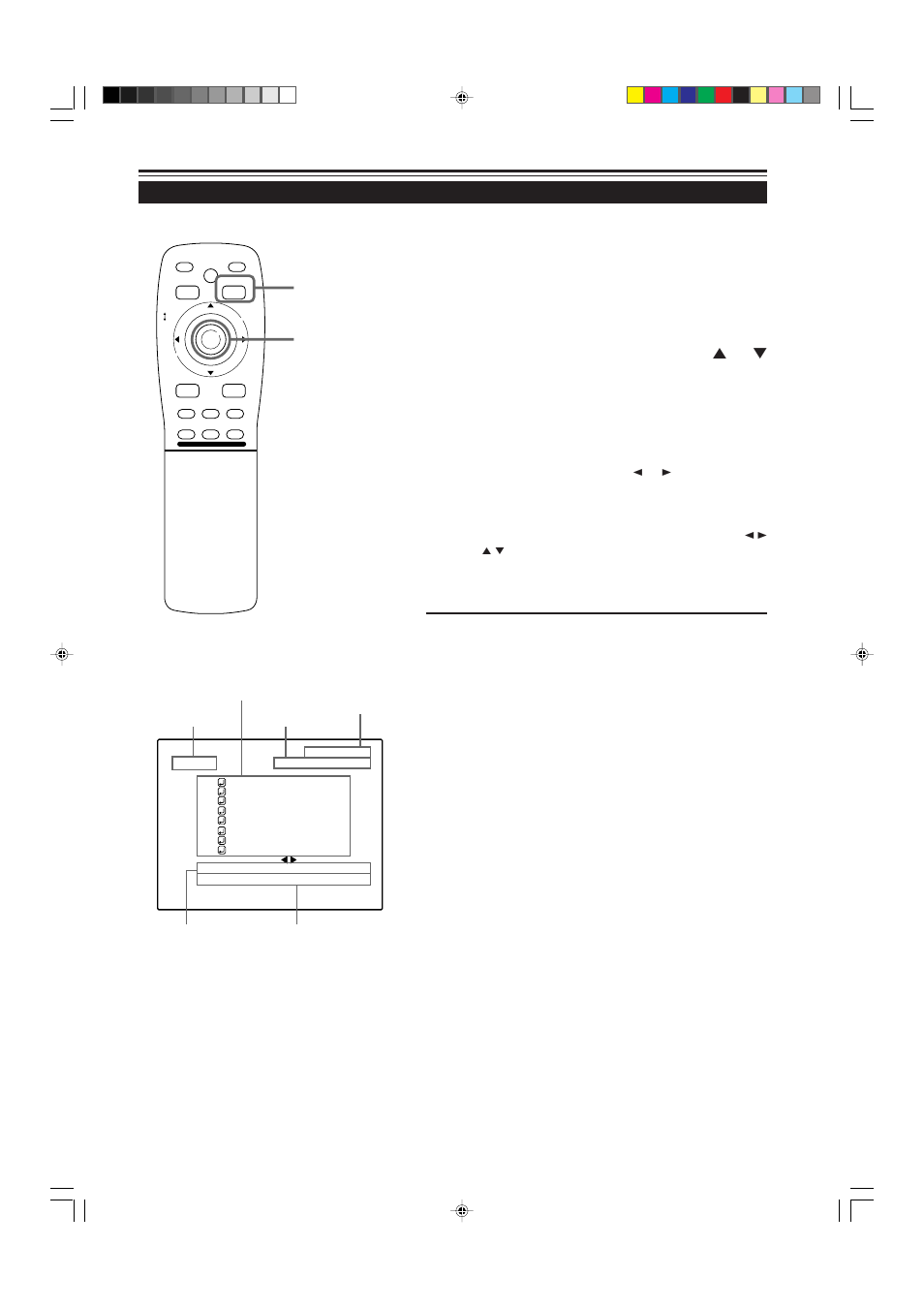 Press the menu/enter button, Set (adjust) the item, Remote control unit ■ main menu | Operating the main menu (cont.) | JVC DLA-M5000SCU User Manual | Page 33 / 68