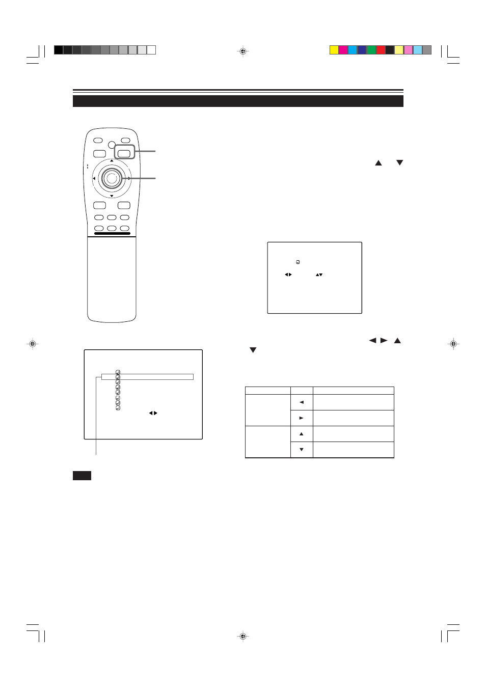 Adjusting the screen position, Press the menu/enter button, Remote control unit ■ main menu | Operating the main menu (cont.) | JVC DLA-M5000SCU User Manual | Page 37 / 68