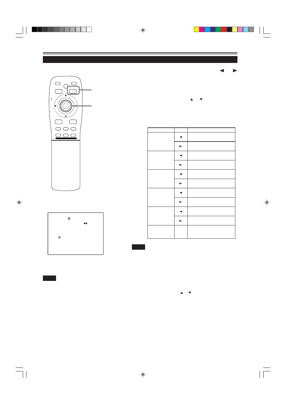 Adjusting picture quality (cont.), Remote control unit ■ submenu items, Operating the main menu (cont.) | For video system input, For computer system input | JVC DLA-M5000SCU User Manual | Page 39 / 68