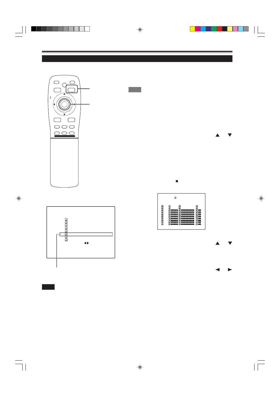 Setting up channels, Remote control unit ■ main menu, Press the menu/enter button | Press the menu/enter button to set, Press menu/enter to set, Operating the main menu (cont.) | JVC DLA-M5000SCU User Manual | Page 47 / 68