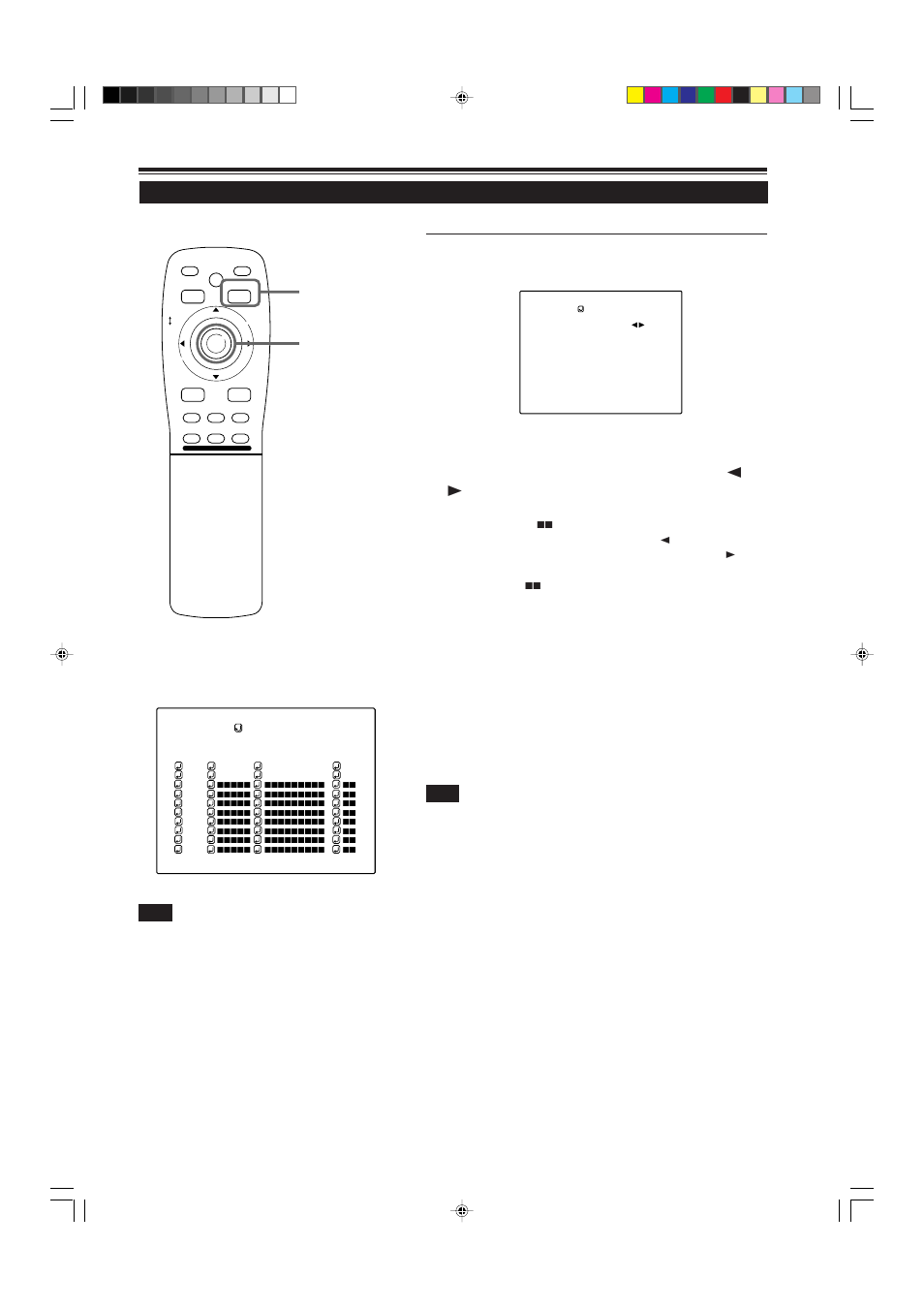 Setting up channels (swno. setup), Remote control unit, Press the page back button to set | Channel setup, Selection menu, Operating the main menu (cont.), When a switcher number “swno” is selected | JVC DLA-M5000SCU User Manual | Page 51 / 68