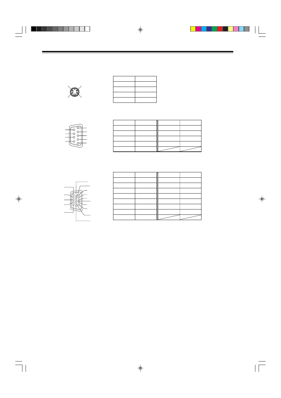 Pin assignment (specifications for terminals), Specifications (cont.), Y/c terminal | JVC DLA-M5000SCU User Manual | Page 67 / 68