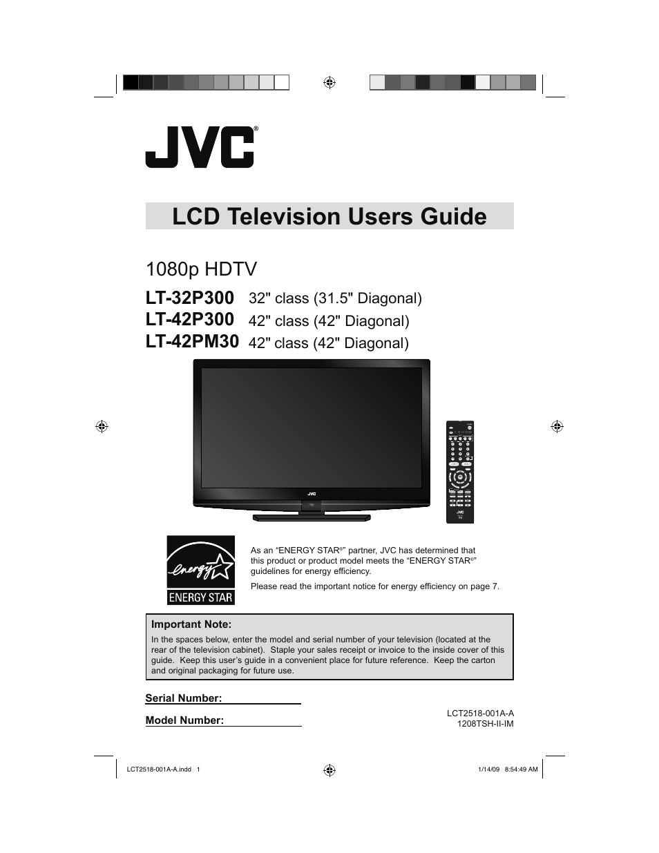 JVC 1208TSH-II-IM User Manual | 68 pages