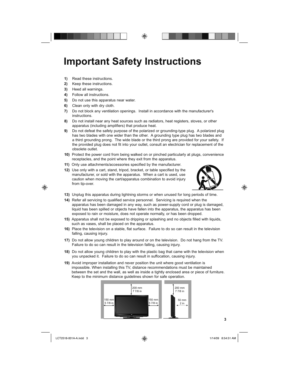 Important safety instructions | JVC 1208TSH-II-IM User Manual | Page 3 / 68