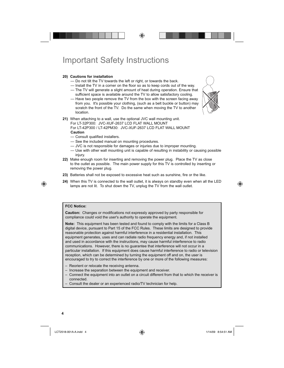 Important safety instructions | JVC 1208TSH-II-IM User Manual | Page 4 / 68