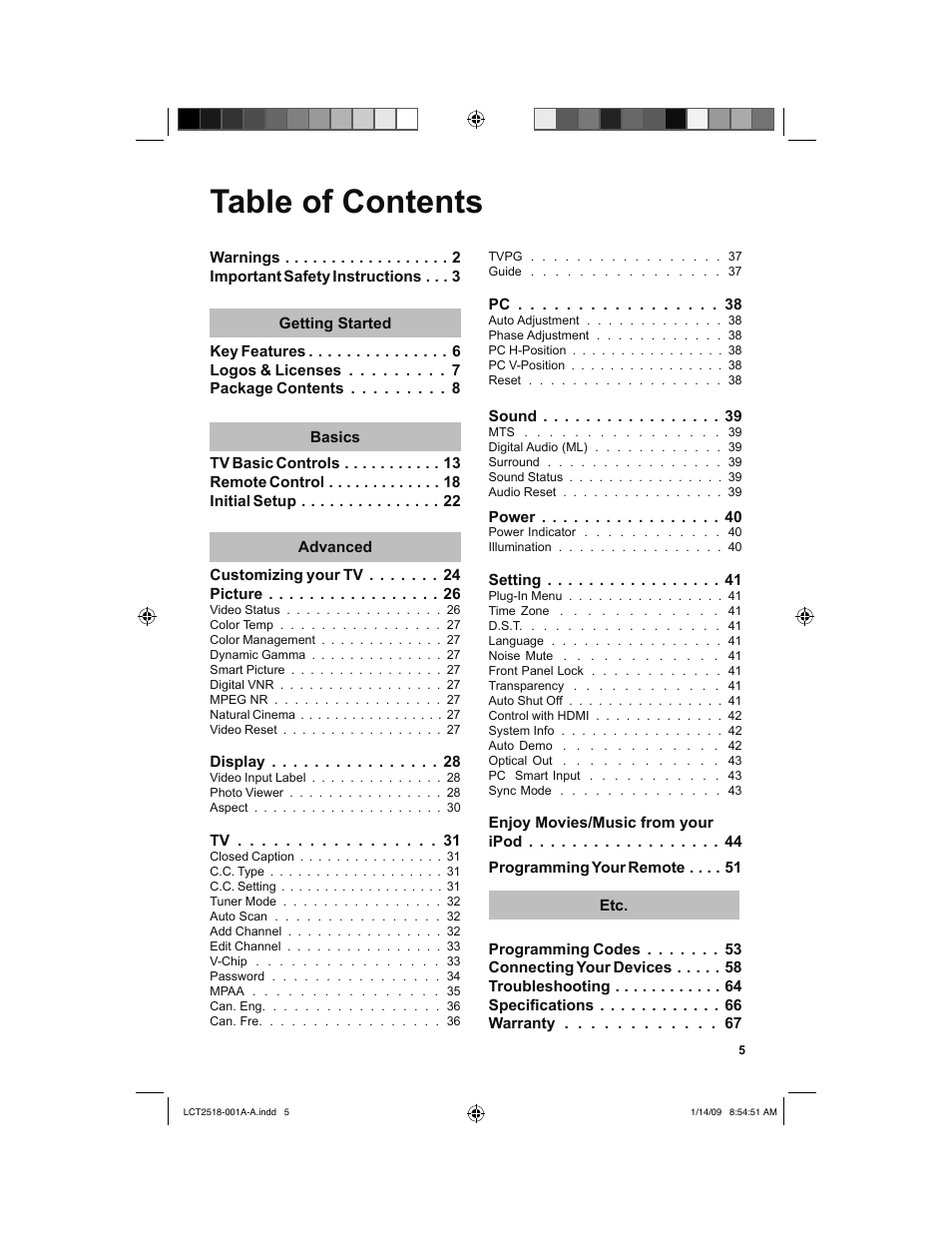 JVC 1208TSH-II-IM User Manual | Page 5 / 68