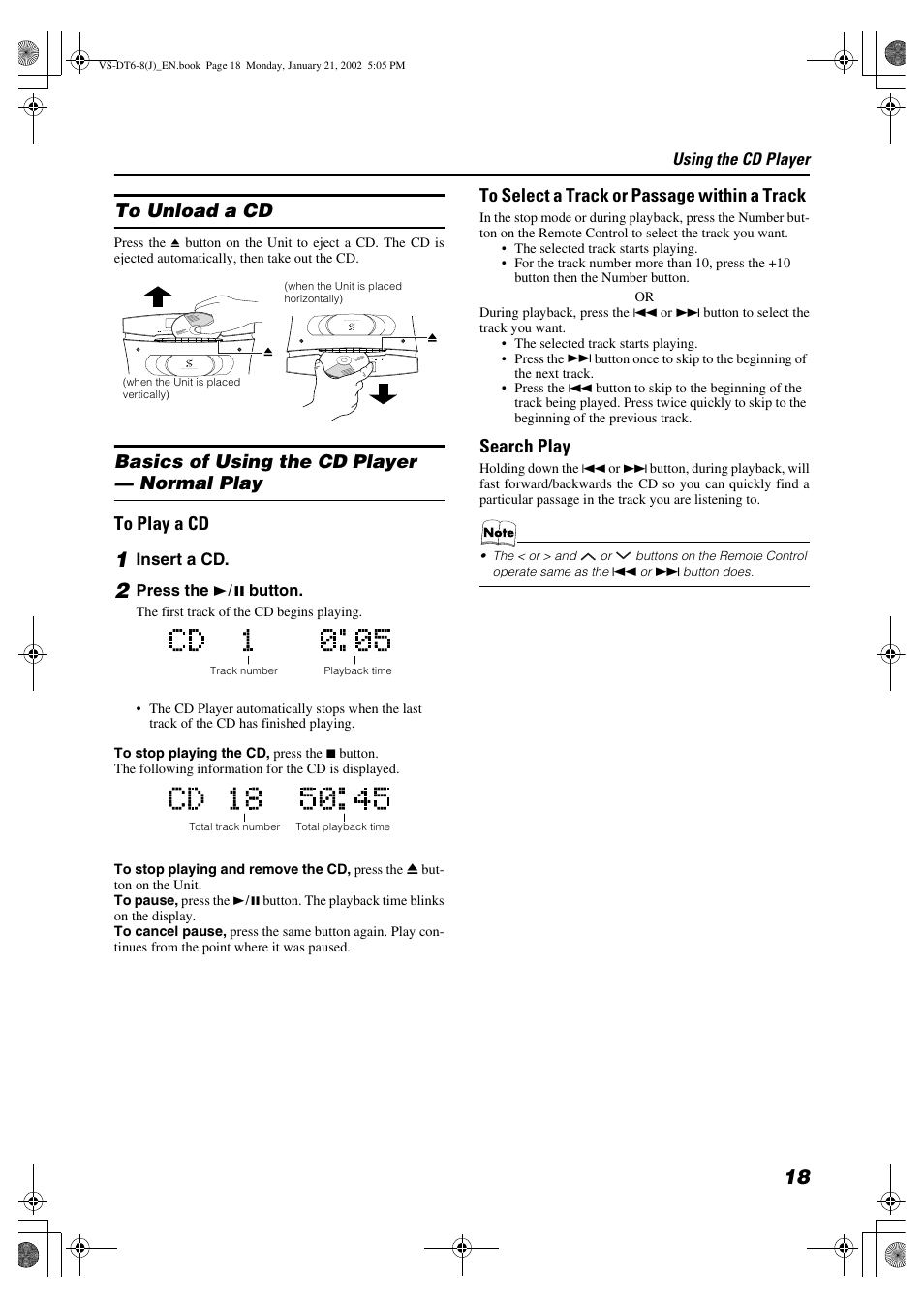 Search play | JVC VS-DT8 User Manual | Page 21 / 32