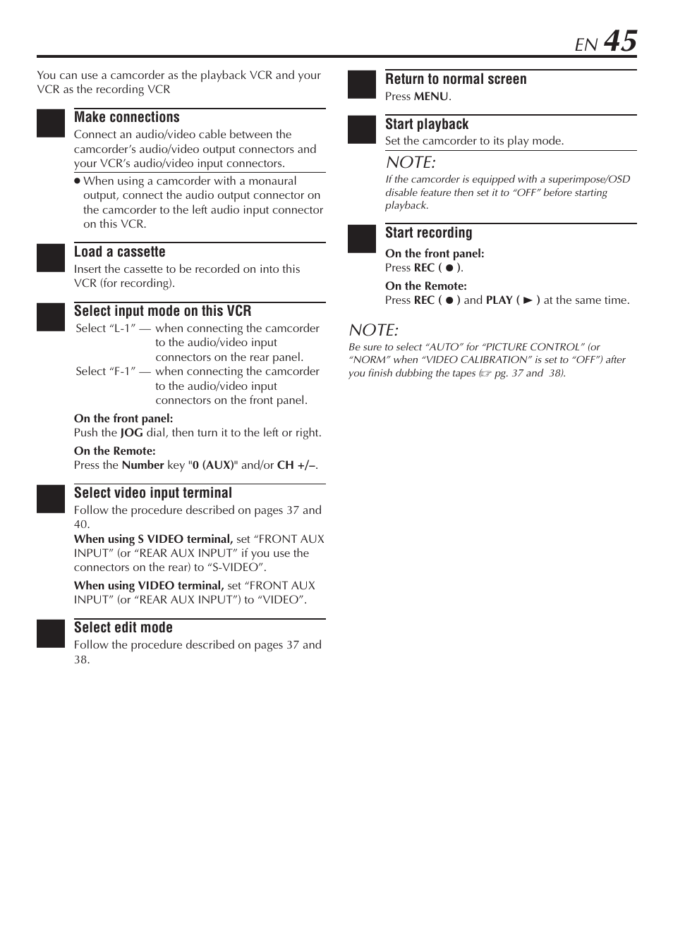 JVC SR-V10U User Manual | Page 45 / 64