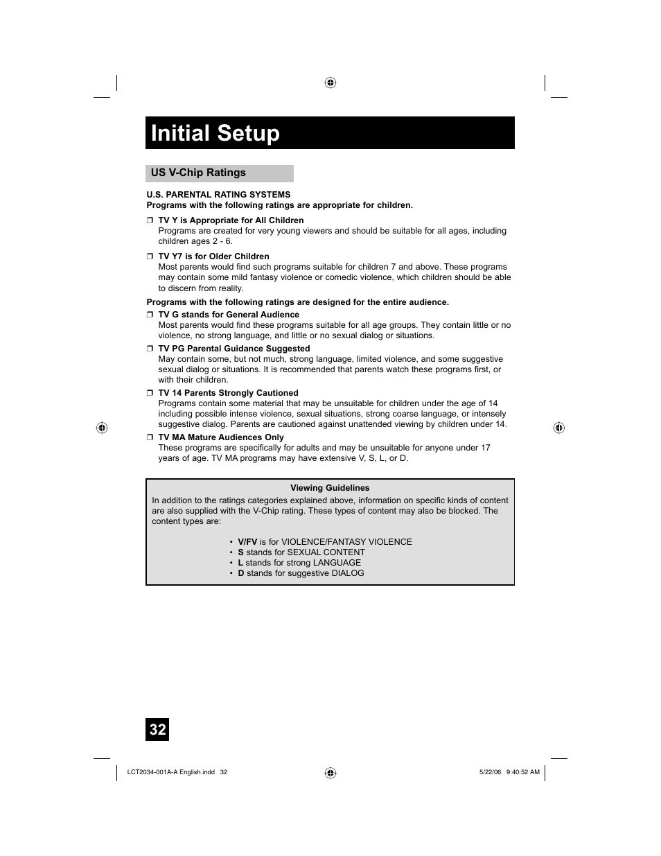 Initial setup | JVC AV 30W777 User Manual | Page 32 / 72