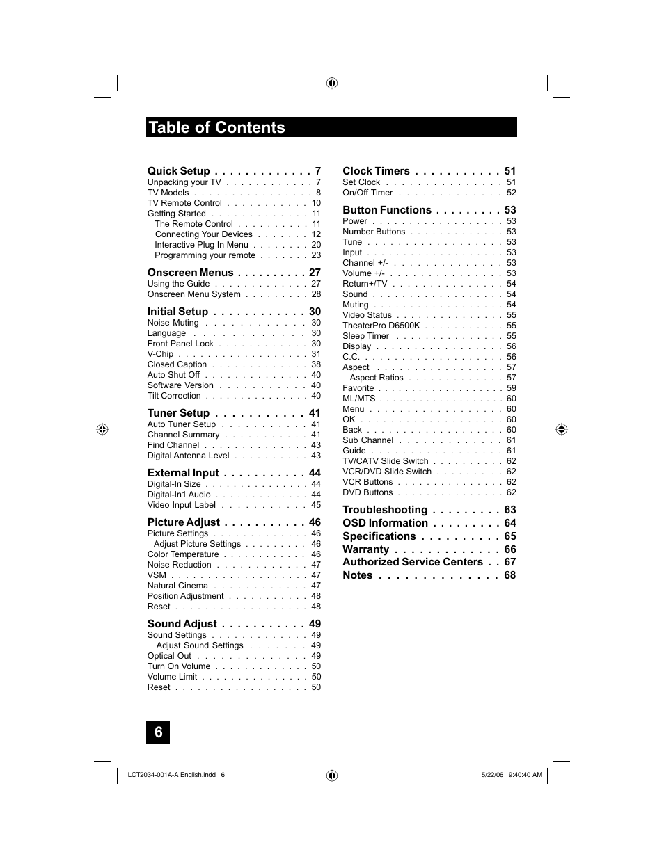 JVC AV 30W777 User Manual | Page 6 / 72