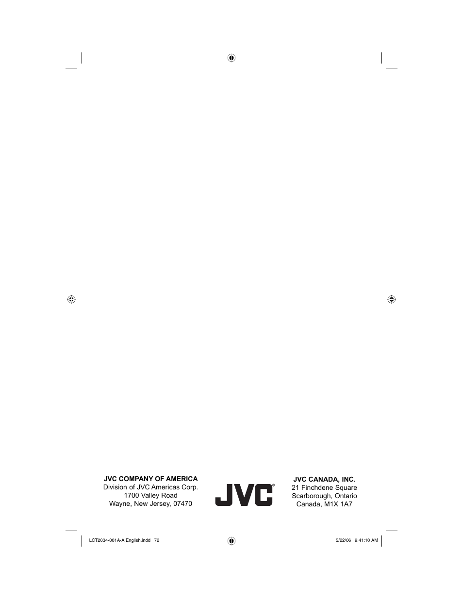 JVC AV 30W777 User Manual | Page 72 / 72