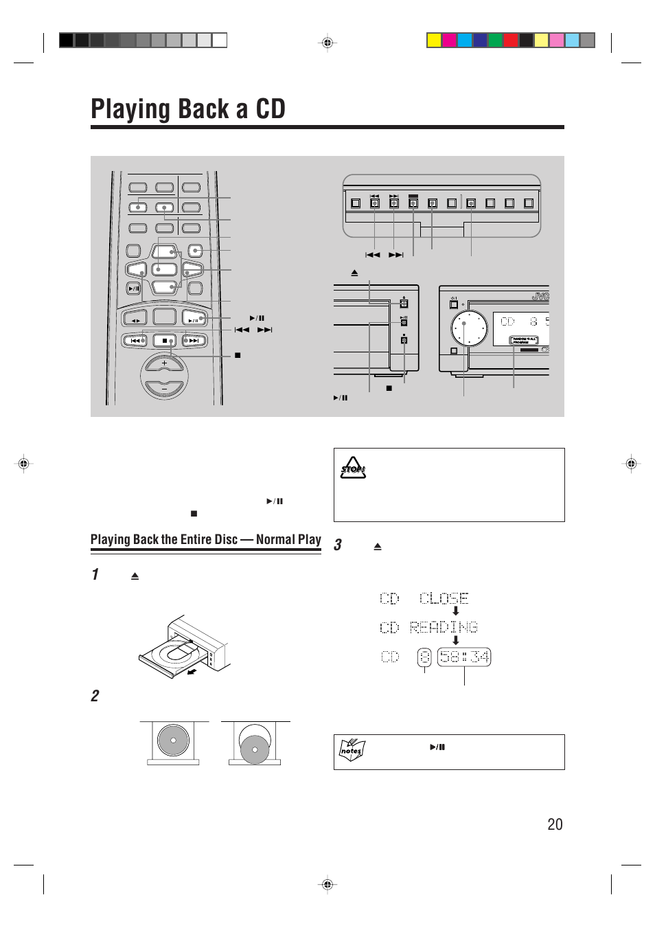 Playing back a cd, Playing back the entire disc — normal play | JVC XT-UXG66R User Manual | Page 23 / 40