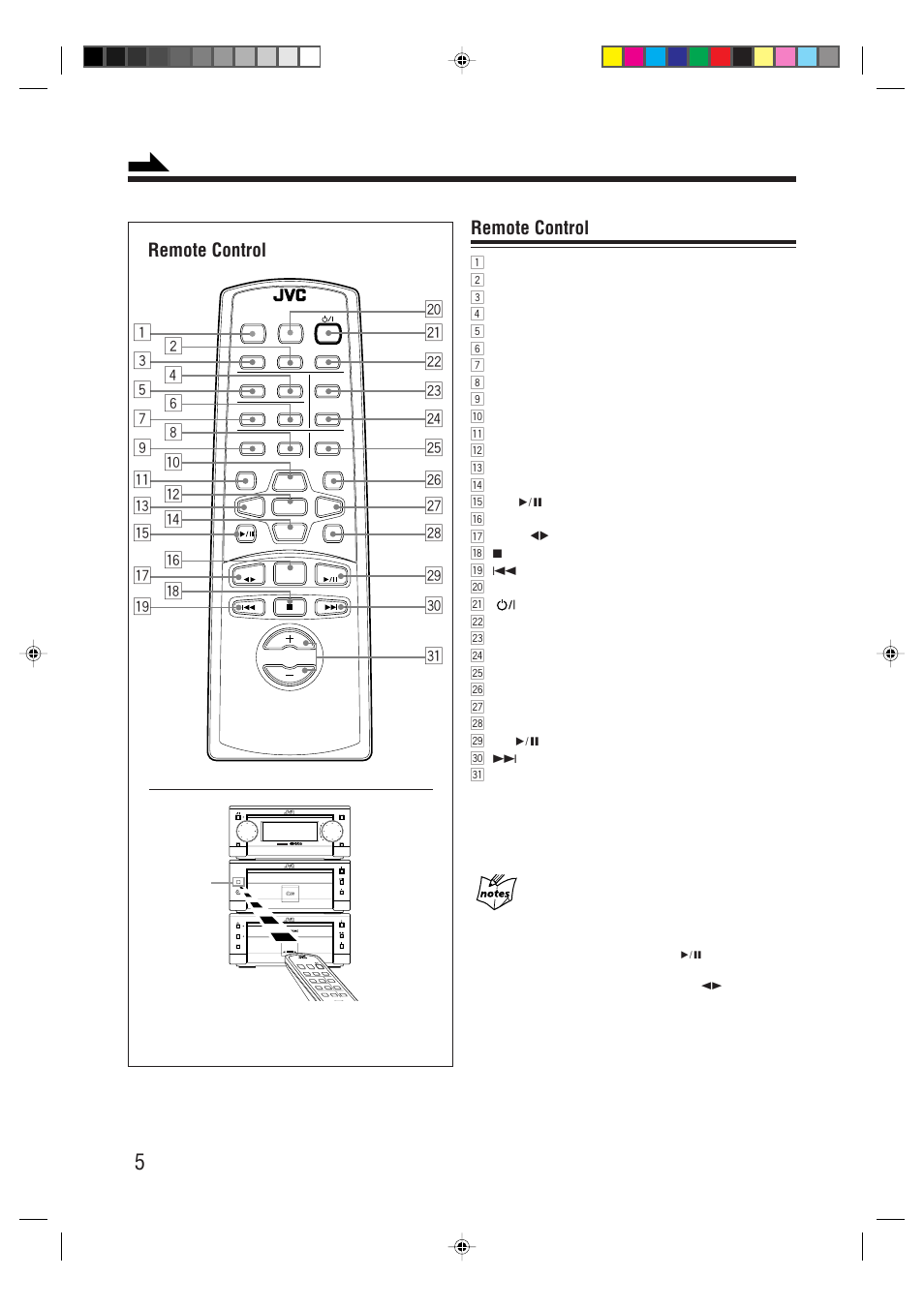 Remote control | JVC XT-UXG66R User Manual | Page 8 / 40