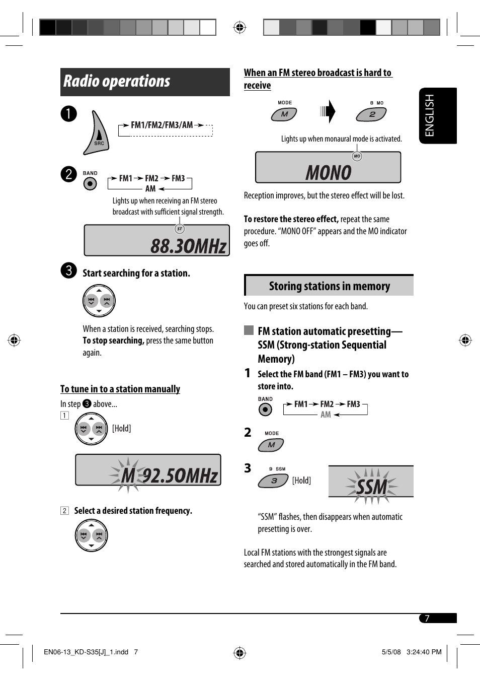 Radio operations | JVC GET0483-001A User Manual | Page 119 / 138