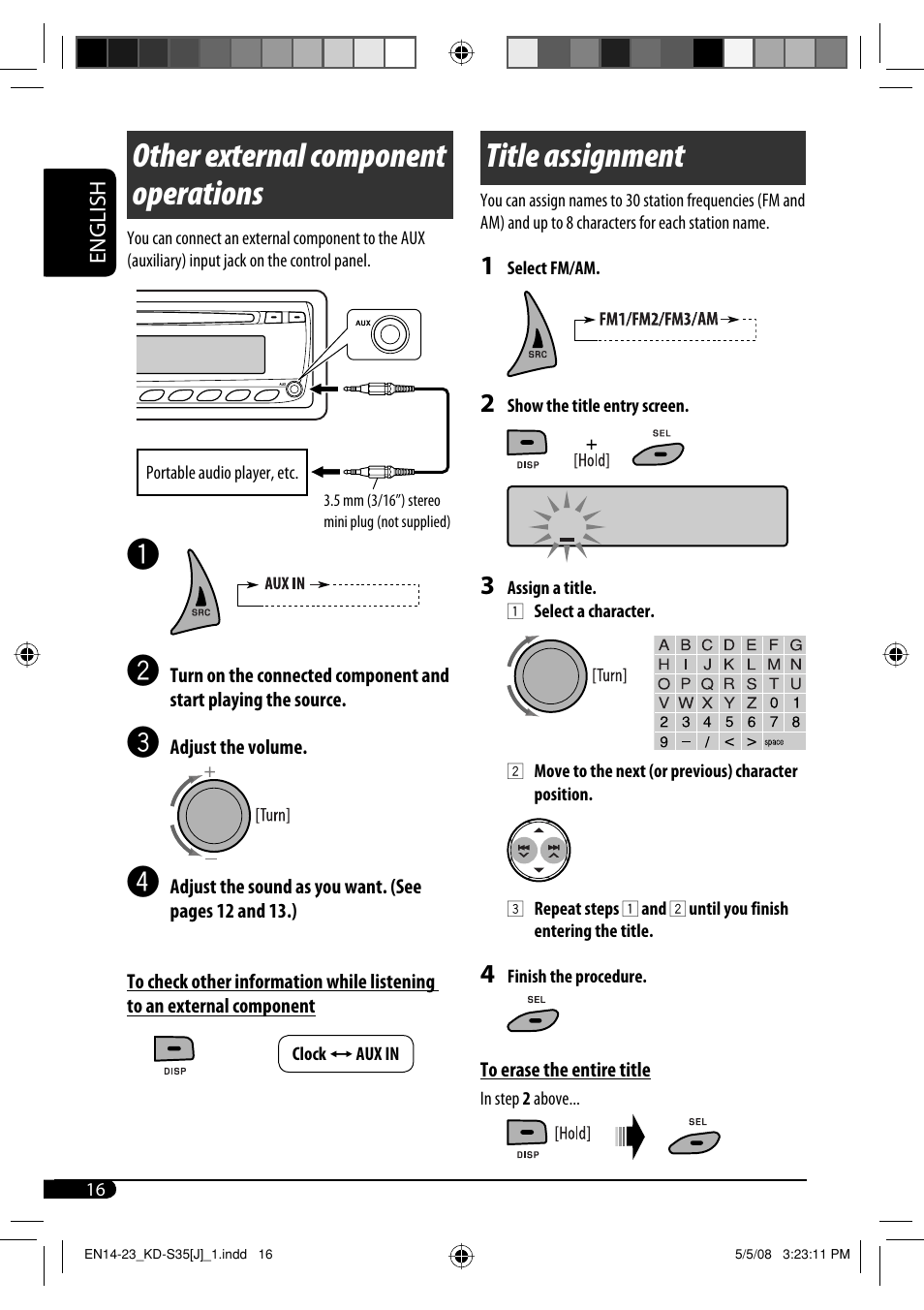 Other external component operations, Title assignment | JVC GET0483-001A User Manual | Page 128 / 138