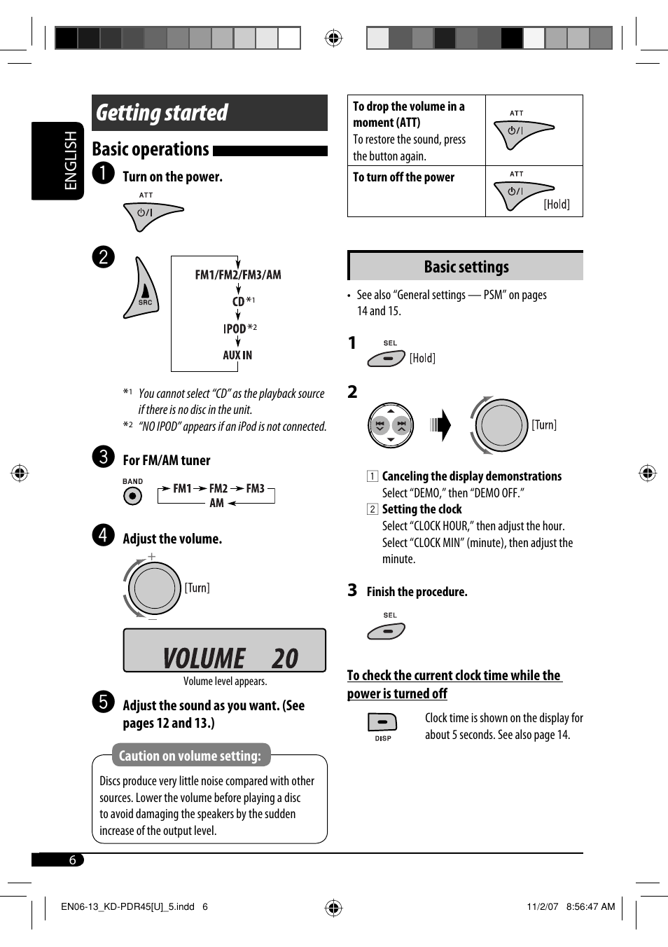 Getting started, Basic operations, Basic settings | JVC GET0483-001A User Manual | Page 34 / 138