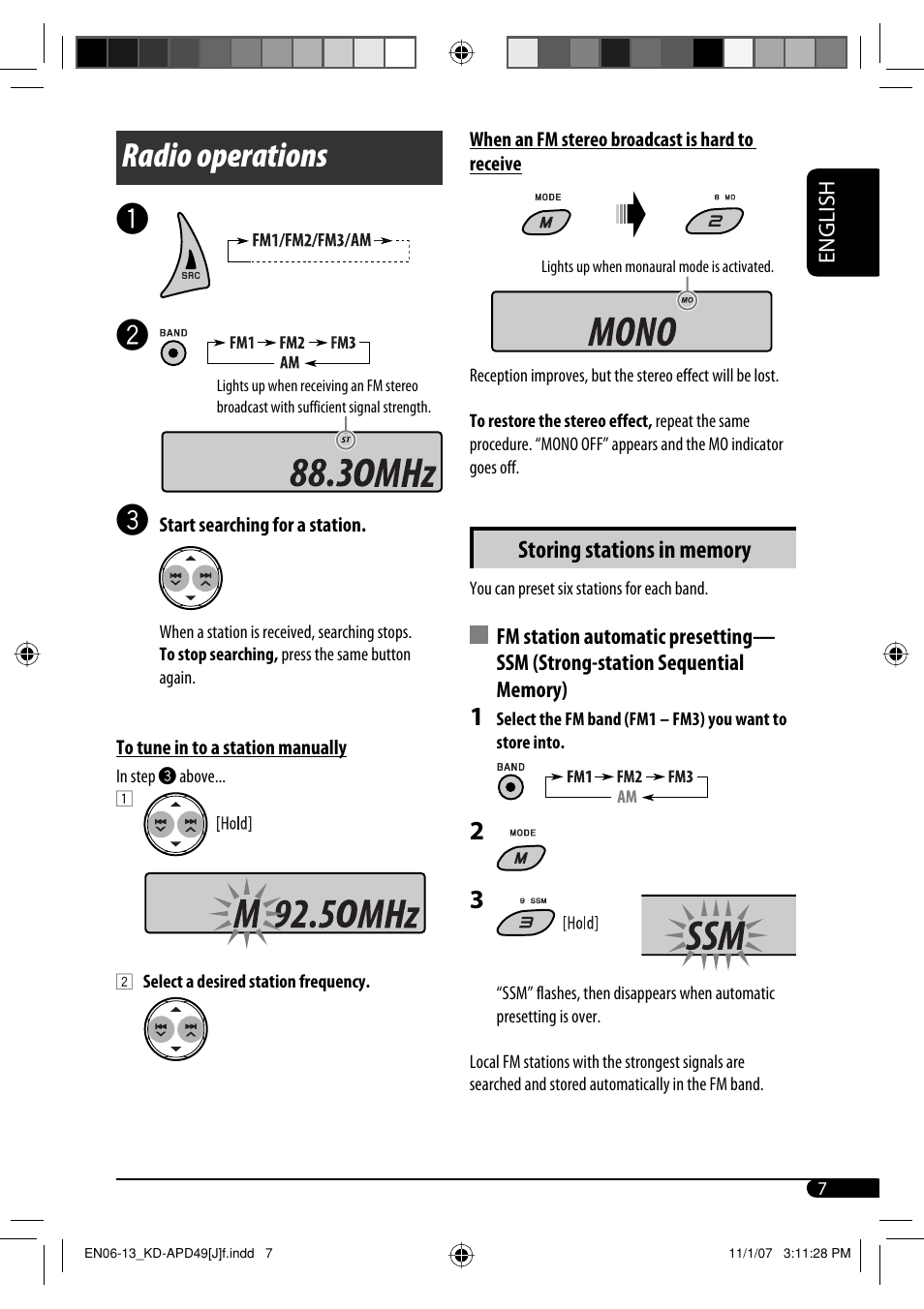 Radio operations | JVC GET0483-001A User Manual | Page 7 / 138