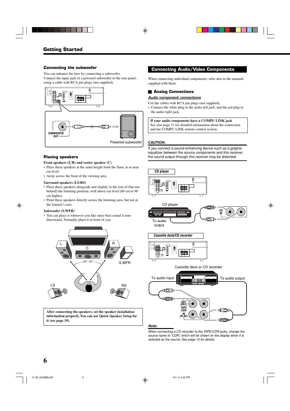 Getting started | JVC RX-5042S  EN User Manual | Page 10 / 40