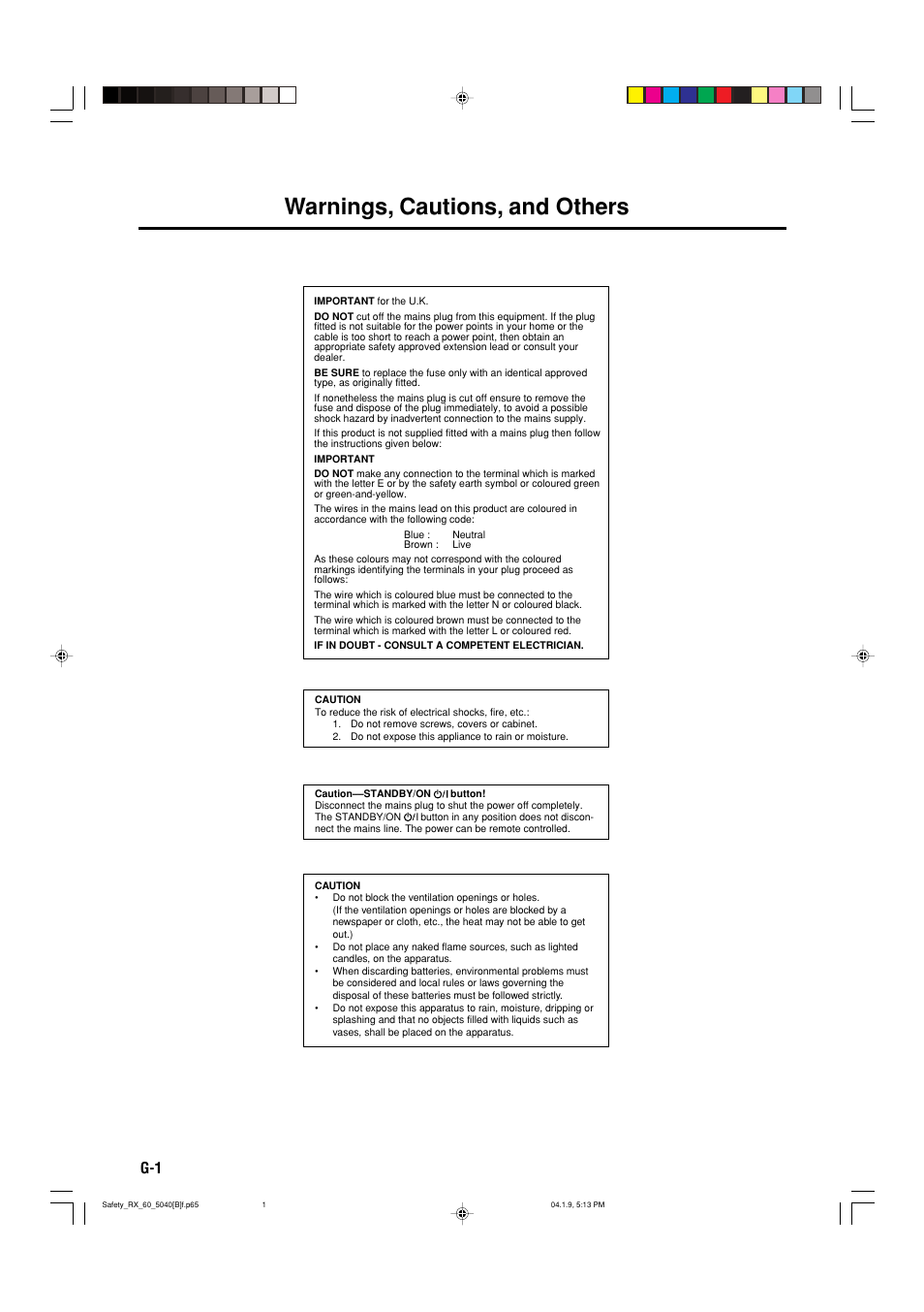 Warnings, cautions, and others | JVC RX-5042S  EN User Manual | Page 2 / 40