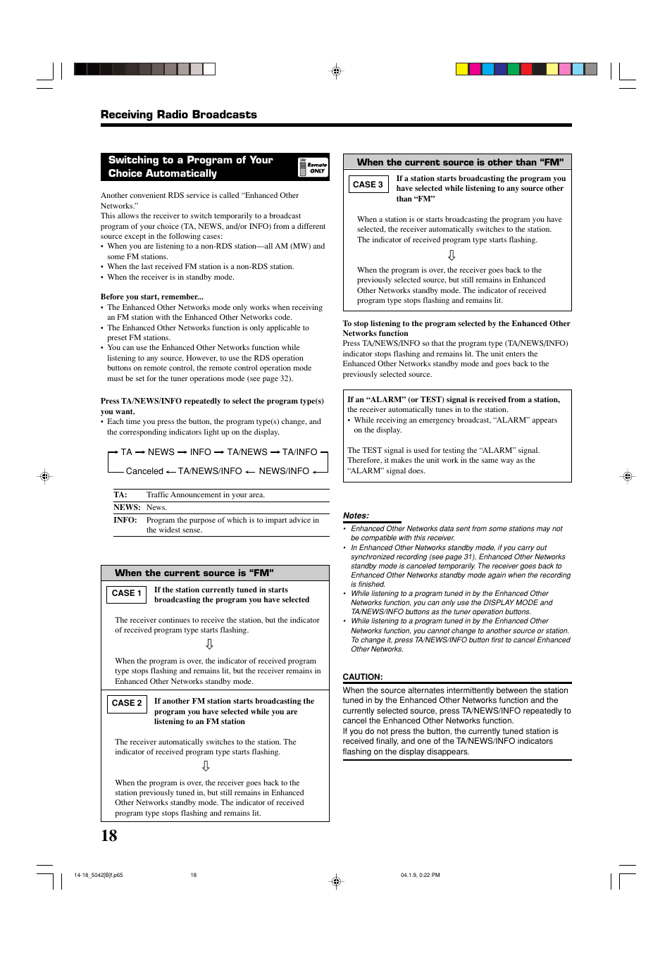 Receiving radio broadcasts | JVC RX-5042S  EN User Manual | Page 22 / 40