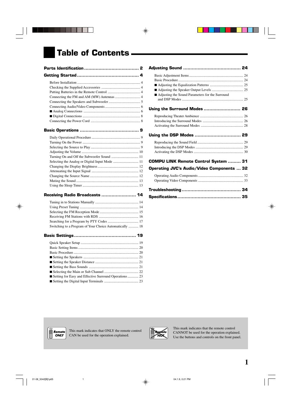 JVC RX-5042S  EN User Manual | Page 5 / 40