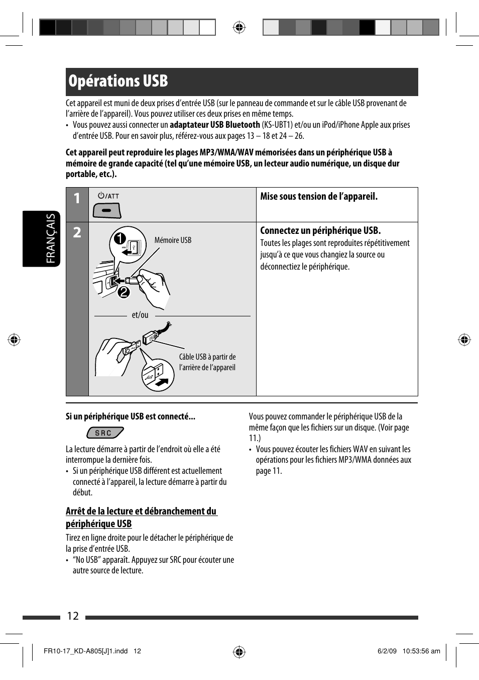 Opérations usb | JVC CD Receiver KD-R800 User Manual | Page 112 / 151