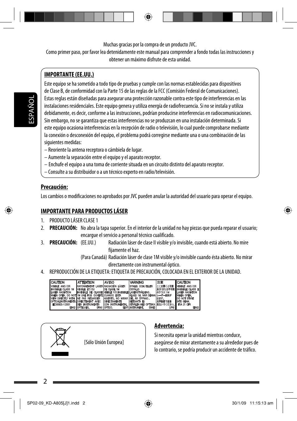 2español | JVC CD Receiver KD-R800 User Manual | Page 52 / 151