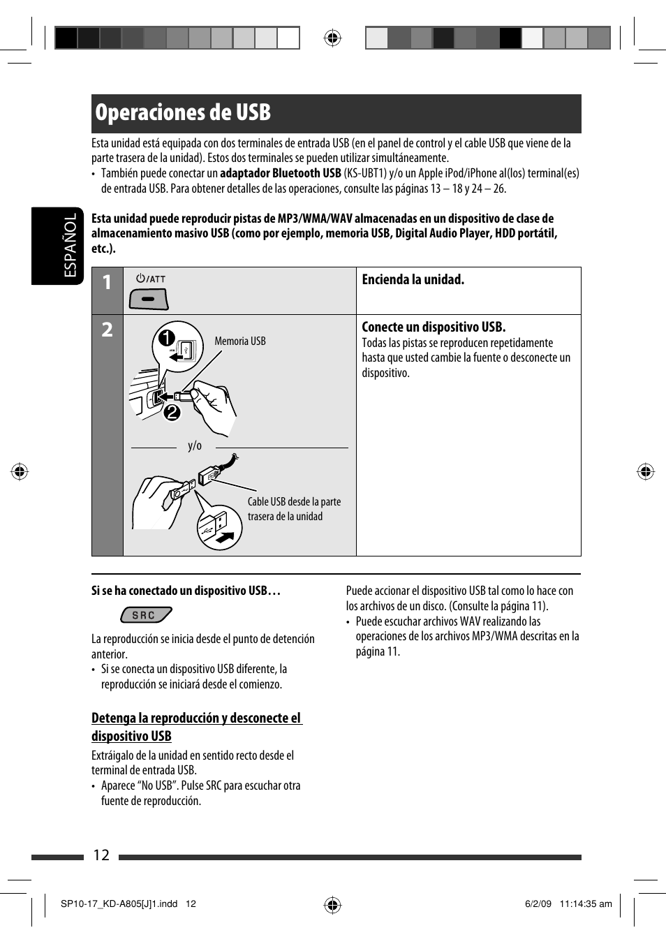 Operaciones de usb | JVC CD Receiver KD-R800 User Manual | Page 62 / 151